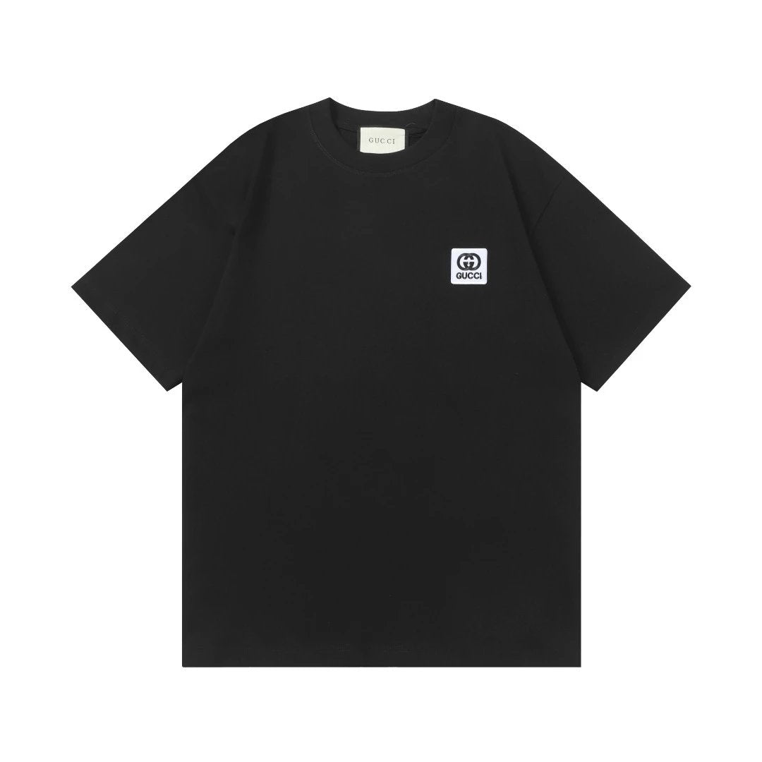 Gucci T-shirt Chest Letter Patch Embroidery logo round Neck Short Sleeve25ss New Pure Cotton Unisex Style T T-shirt OS Loose Fit Base Shirt Top Half Sleeve T-Shirt