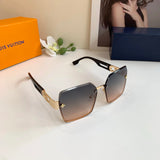 Louis Vuitton LV Sunglasses Metal Frame Sunglasses Slimming Non-Prescription Unisex Couple Style UV Protection Driving Beach Fishing25ss New Sports Casual Versatile