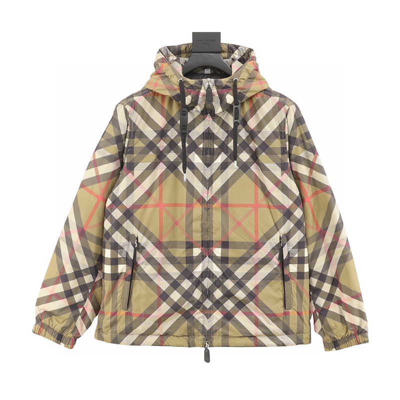 Burberry Jackets 24Fw Diamond Plaid Cotton Jacket Coat for Men and Women