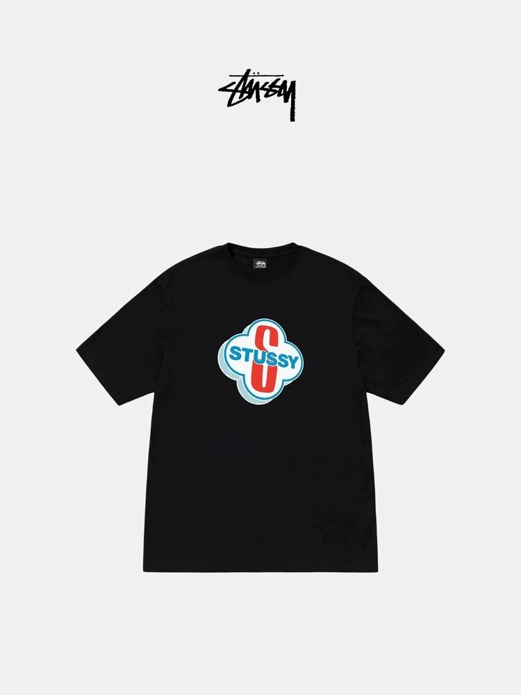 Stussy T-shirt Top Version Creative Motel LOGO Printed Casual Short Sleeve T T-shirt for Men and Women