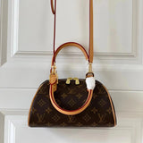 Louis Vuitton LV Women's Bag Top version Don't M502022022New Small Yuanbao Handbag Series Super mini Vintage Bag Chessboard Plaid Ingot Bag Shoulder Messenger Bag Portable Women's Bag