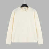 LOEWE Sweater Embossed Crew Neck Sweater Casual Loose Fit Versatile Textured logo Thickened Warm Knit Pullover Sweater for Men and Women24ss Autumn and Winter New Products