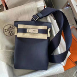 Hermes women's bag Top version In Stock Exclusive Real Shot AIMA Home H Home minihacados Chest Bag Waist Bag Messenger Bags Unisex Unisex Men's and Women's Bags Chest and Waist Bag Water Demon Blue Army Green Midnight Blue Pure Handmade Hand Sewing Wax Li