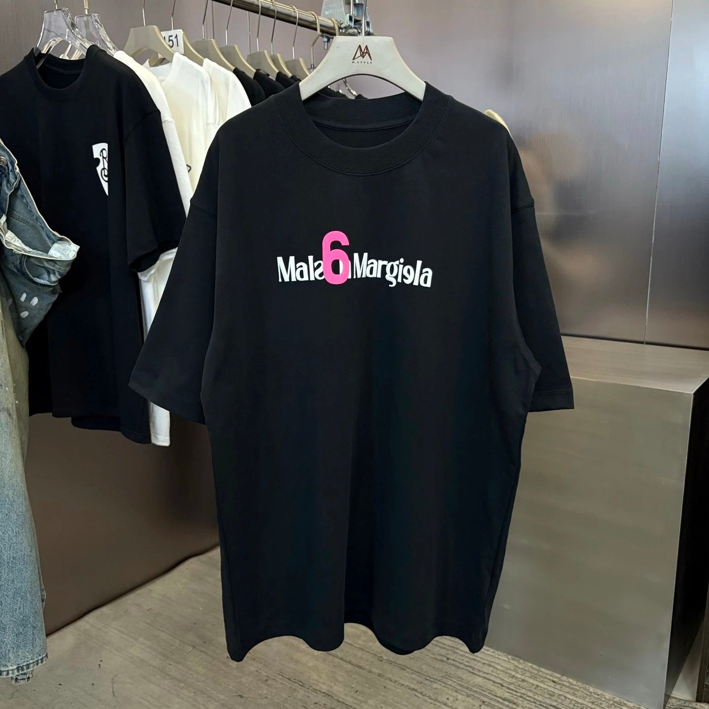 Maison Margiela T-shirt Chest Letter and Number Print logo round Neck Short Sleeve25ss New pure cotton T Unisex T-Shirt OS Drop Shoulder Loose Fit Base Shirt Top T-Shirt Short Sleeve