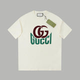 Gucci T-shirt Red and Green Double G Wow Glue Thick Board logo round Neck Short Sleeve25ss New Pure Cotton Unisex Style T T-shirt OS Loose Fit Base Shirt Top Half Sleeve T-Shirt