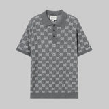 Gucci T-shirt over Printed Letters logo Jacquard POLO Shirt Lapel Short Sleeve25ss New Unisex Summer Short Sleeve OS Loose T Business Half Sleeve Shirt Plus Size T-Shirt