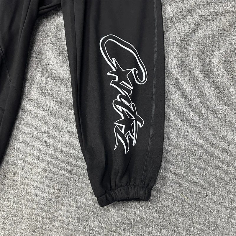 Corteiz Hoodie Street Letters Printed Velvet Padded Hooded Sweatshirt Loose All-Match Simple Sweatpants Suit Fashion