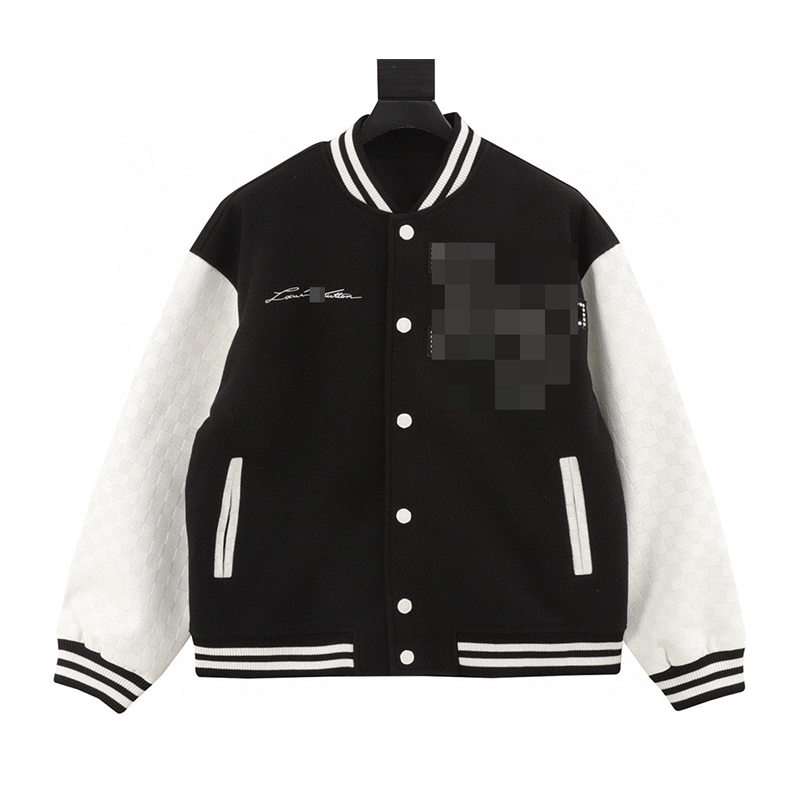 Louis Vuitton LV Jackets Stick-on Crystals Logo Stitching Baseball Uniform Jacket Coat for Men and Women