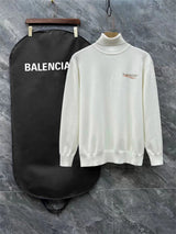 Balenciaga Sweater Coke Wool Blend Sweater Turtleneck Sweater Unisex Versatile Casual Jacket Inner and Outer Wear