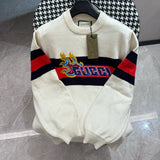 Gucci Sweater American College Style Retro Round Neck Sweater with Interlocking Buttons on the Chest g Flame Letter Towel Embroidery logo Unisex Jacket