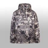 Dior Jackets Full Print Old Flower Rui Jungle Animal Series Hooded Windbreaker Waterproof Half-Zip Jacket Unisex
