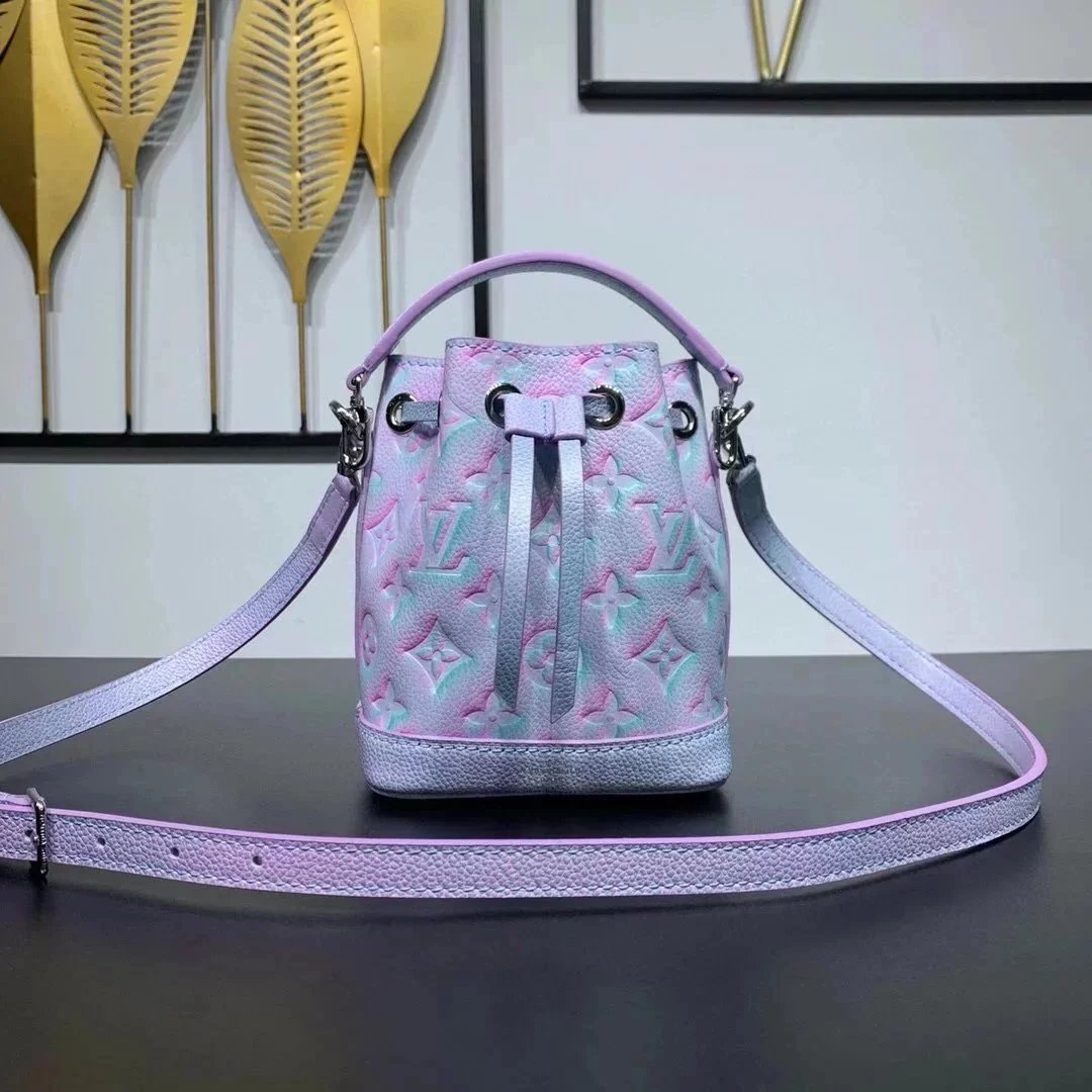 Louis Vuitton LV Women's Bag Top version New Hot Sale M41463M81626Mini NanoNoéHandbag Summer Stars SummerStardust Series Super Mini Inkjet Embossed Leather Handbag Shoulder Bag Cross Body Bucket Bag Mini Women's Handbag Hand Bag