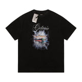 Balenciaga T-shirt Spanish Town Print on the Chest logo round Neck Short Sleeve25ss New pure cotton T Unisex T-Shirt OS Drop Shoulder Style Base Shirt Top T-Shirt Half Sleeve