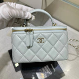 Chanel Women's Bag Top version 【Original Leather Upgraded Version】Home New24P New Color Box Bag Series Original Sheepskin Bag Lipstick Pack Cosmetic Bag Small Box Bag Box Bag Intrazone Mirror Bag Style New Women Bag Handle Box Bag Leisure Bag Shoulder Bag