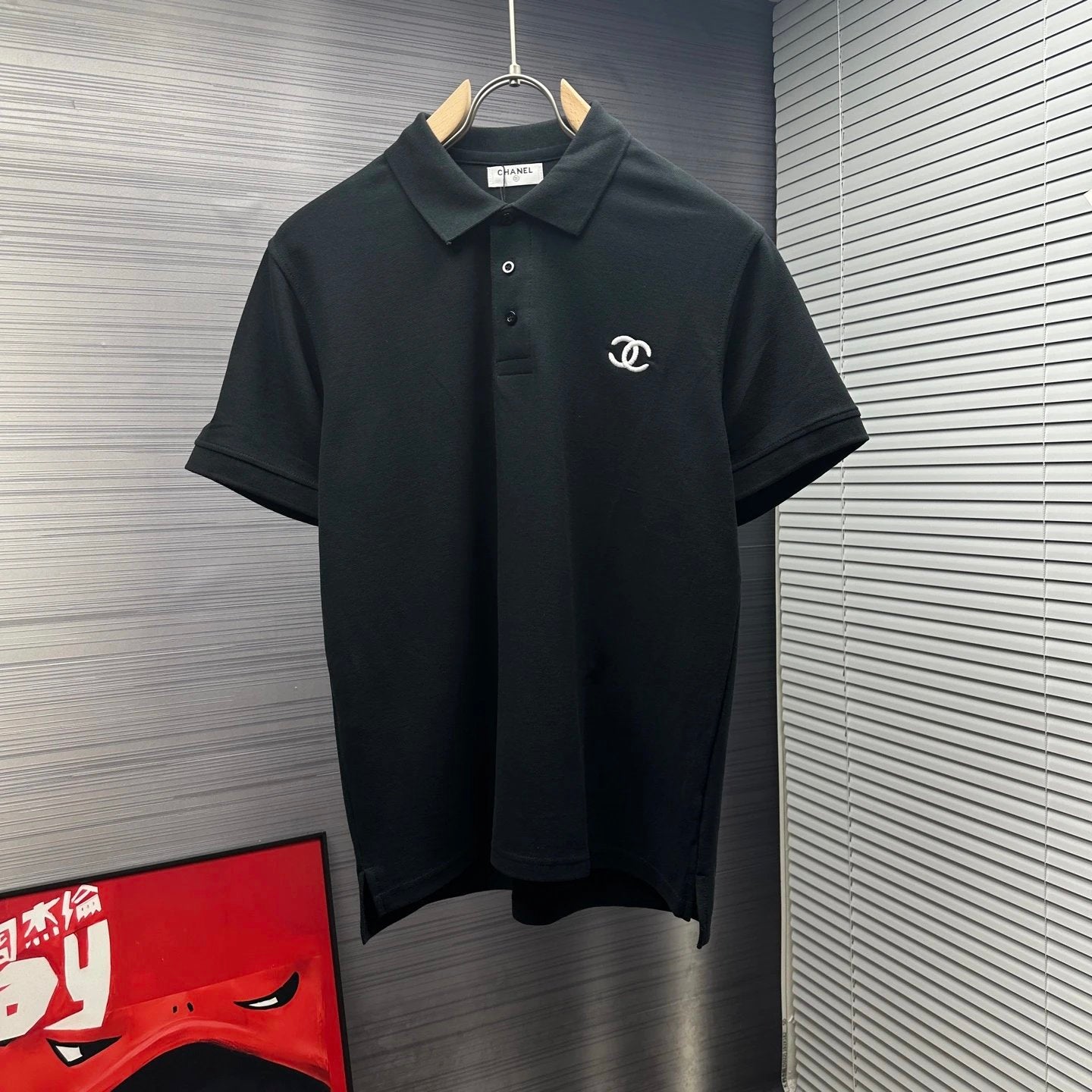 Chanel T-shirt Chest Brand logo Embroidery POLO Shirt Lapel Short Sleeve25ss New Unisex Summer Short Sleeve OS Loose T Business Half Sleeve Shirt Plus Size T-Shirt