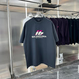 Balenciaga T-shirt Three-Dimensional Silicone logo Round Neck Short Sleeve Pure Cotton Unisex T Shirt Bottoming Shirt OS Loose Fit T-Shirt