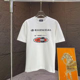 Balenciaga T-shirt Chest Pattern Print logo round Neck Short Sleeve25ss New Pure Cotton Unisex Style T Casual T-Shirt Base Layer Shirt OS Loose Fit Half Sleeve Top Plus Size