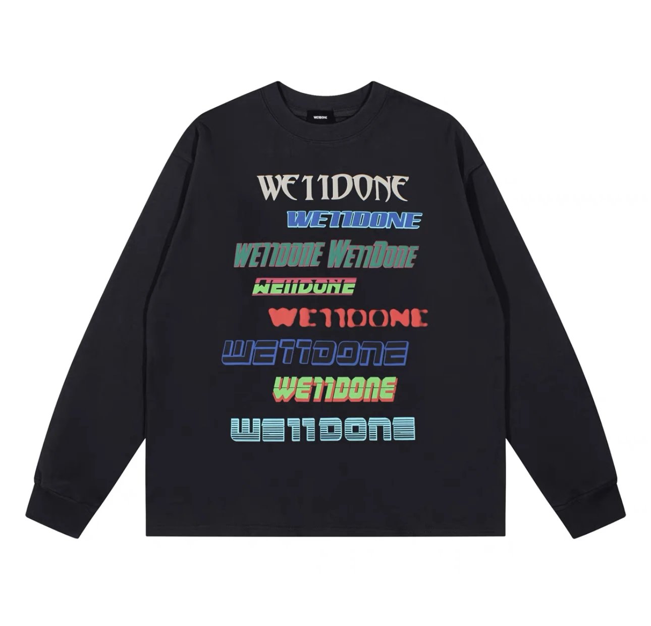 We11done Hoodie Top Version for Men and Women LOGO Cotton Long Sleeve T Shirt Bottoming Shirt