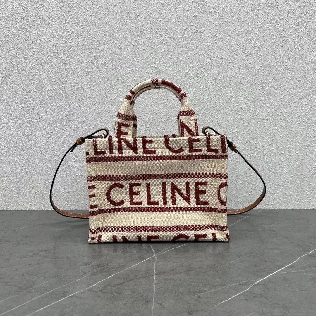 Celine women's bag Top version 【Super Original Leather】New Product cabas Summer Canvas Fabric Beach Bag Towel Series Tote Bag Denim Denim Small Size Tote Bag Large Shopping Bag Mummy Bag Brown Embossed Arc De Triomphe logo New tote Bag199162196762