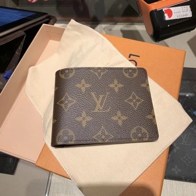 Louis Vuitton LV Bag Men's Black, Retro Flowers Pattern Checkerboard Wallet Classic Clutch Card Holder