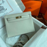 Hermes women's bag Top version 【H Handmade】Women's Bag KellyDanSe22cmevercolor Leather Imported Beeswax Thread Clutch Backpack Waist Bag Shoulder Messenger Bag Gold and Silver Buckle