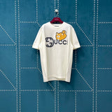 Gucci T-shirt Chest Small Yellow Dog Print logo round Neck Short Sleeve25ss New Pure Cotton Unisex Style T T-shirt OS Loose Fit Base Shirt Top Half Sleeve T-Shirt