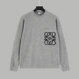 LOEWE Sweater Pocket Jacquard Logo Round Neck Pullover Knit Sweater Casual Loose Versatile Thickened Warm Inner Layer Top os Unisex Style24ss Autumn and Winter New Products