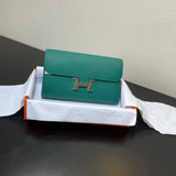 Hermes women's bag Top version New Kangkang Women's Bag epsom Leather Palm Print ConstanceToGoWoc Shoulder Crossbody Handbag Clutch Long Long Purse Wallet Dinner Bag
