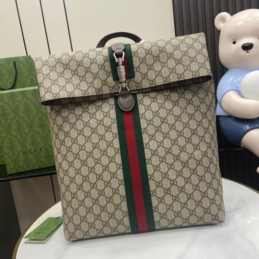 Gucci Tote Bag/Briefcase/Travel Bag Top version 【High Version Original Leather】2024New Jackie1961Series Large Backpack Backpack Women's Bag Men's Backpack Backpack45cm Travel Bag Luggage Bag Leisure Bag Tote Package Tote Bag Model：771344，771343