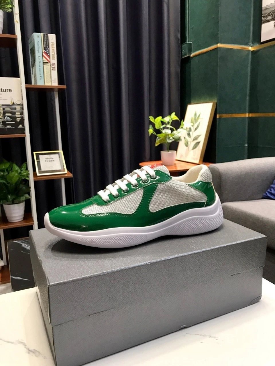 PRADA Shoes Summer in Stock Blue Flat Heel Leisure Low Top Fashion Shoes round Toe All-Matching Foreign Trade Shoes cf26