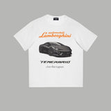 Balenciaga T-shirt 2025SS Limited Edition Lamborghini Sports Car logo Letter Printed round Neck Short Sleeve T Unisex T-Shirt