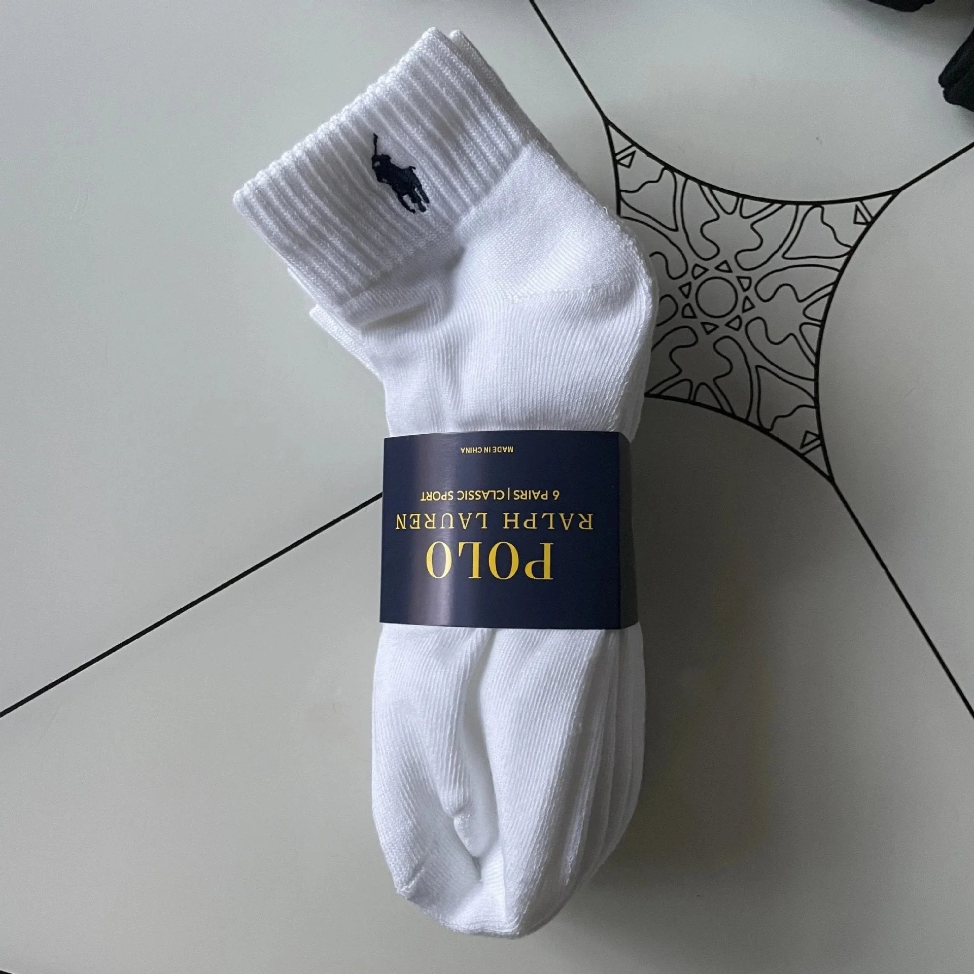 Ralph Lauren Sock Embroidered Socks Towel Bottom Classic Long Tube Casual Socks