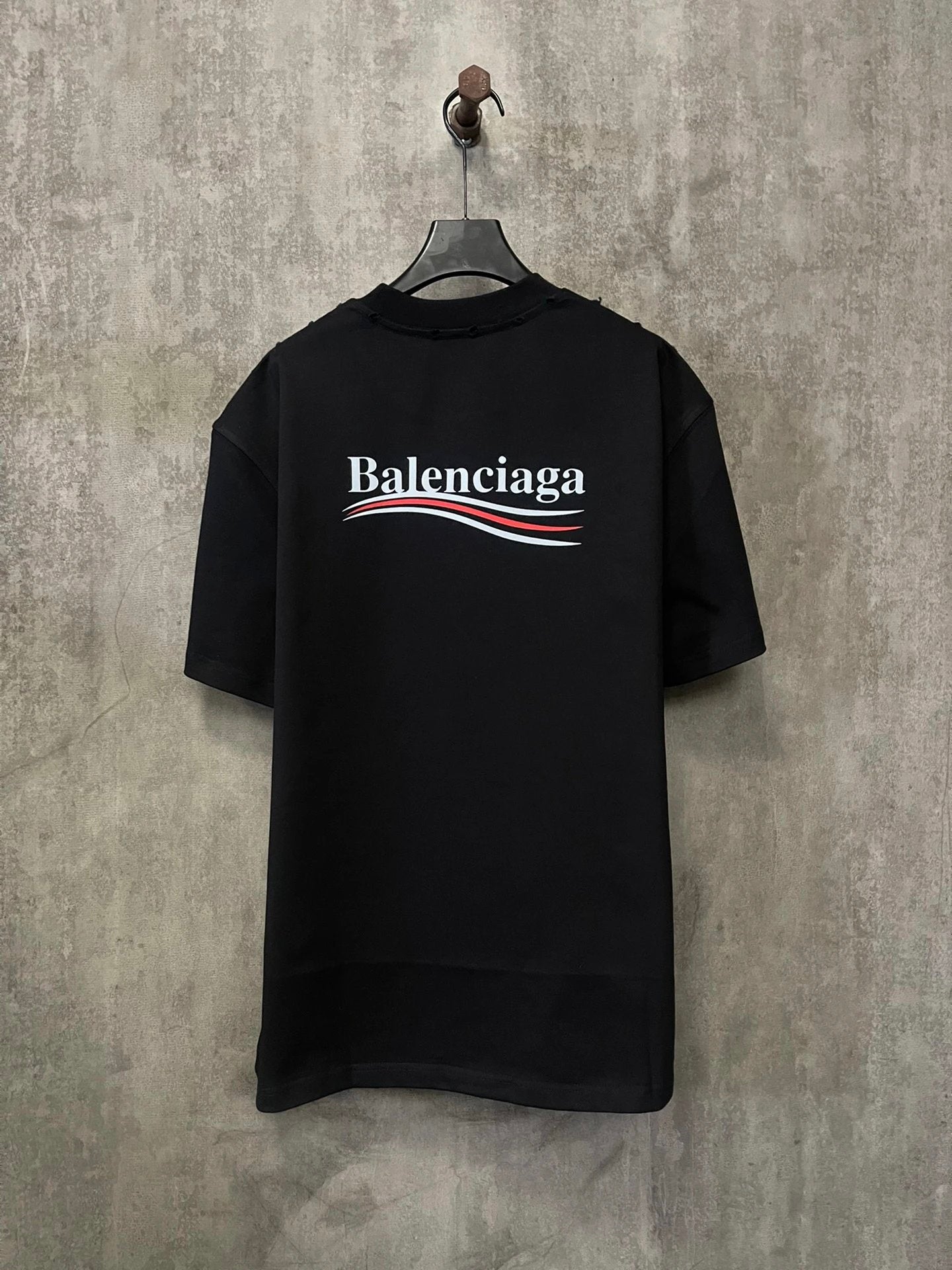 Balenciaga T-shirt 25ss Classic Cola Wave logo Printed Crew Neck Short Sleeve Pure Cotton Unisex T Shirt Bottoming Shirt OS Loose Fit T-Shirt
