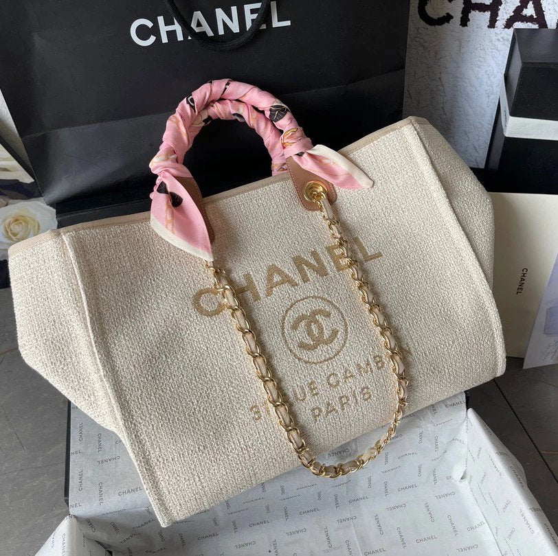 Chanel Women's Bag Top version 【**High-End Version】Early Spring New Color1Beach Denim Canvas Bag Classic Beach Bag Tote Bag Shopping Bag Handbag Mummy Bag Large Capacity Casual Women's Bag Large Beach Bag