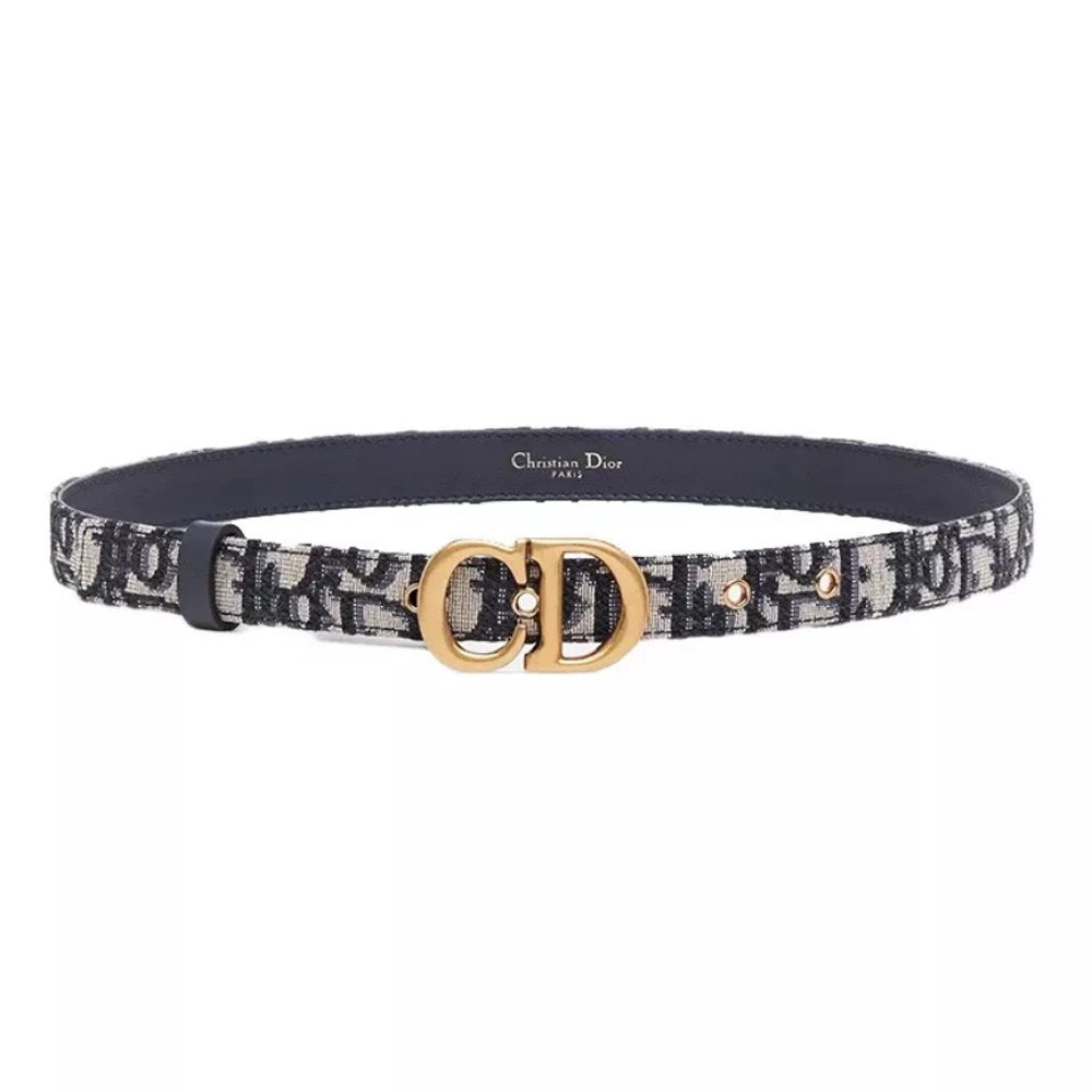 Dior Belt Belt Classic Retro Buckle Presbyopic Jacquard Double-Sided Word Printed All-Matching Men's and Women's Cowhide Belt