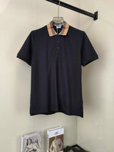 Burberry T-shirt Previous version logo Embroidery POLO Shirt Lapel Short Sleeve25ss New Unisex Summer Short Sleeve OS Loose T Business Half Sleeve Shirt Plus Size T-Shirt