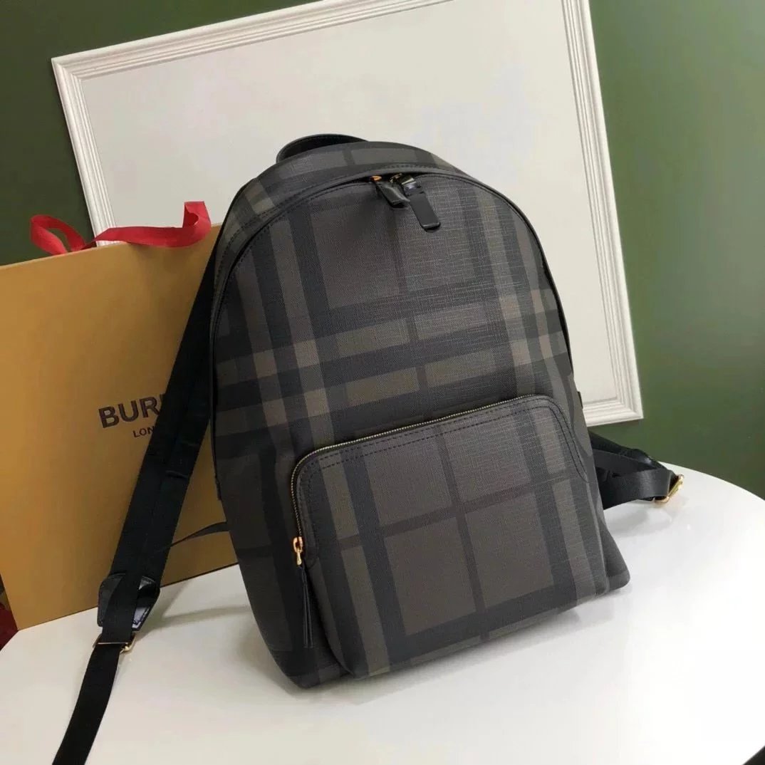 Burberry backpack Top version New men's backpack London Plaid Backpack Original Single Schoolbag Backpack Grade Surrogate Shopping