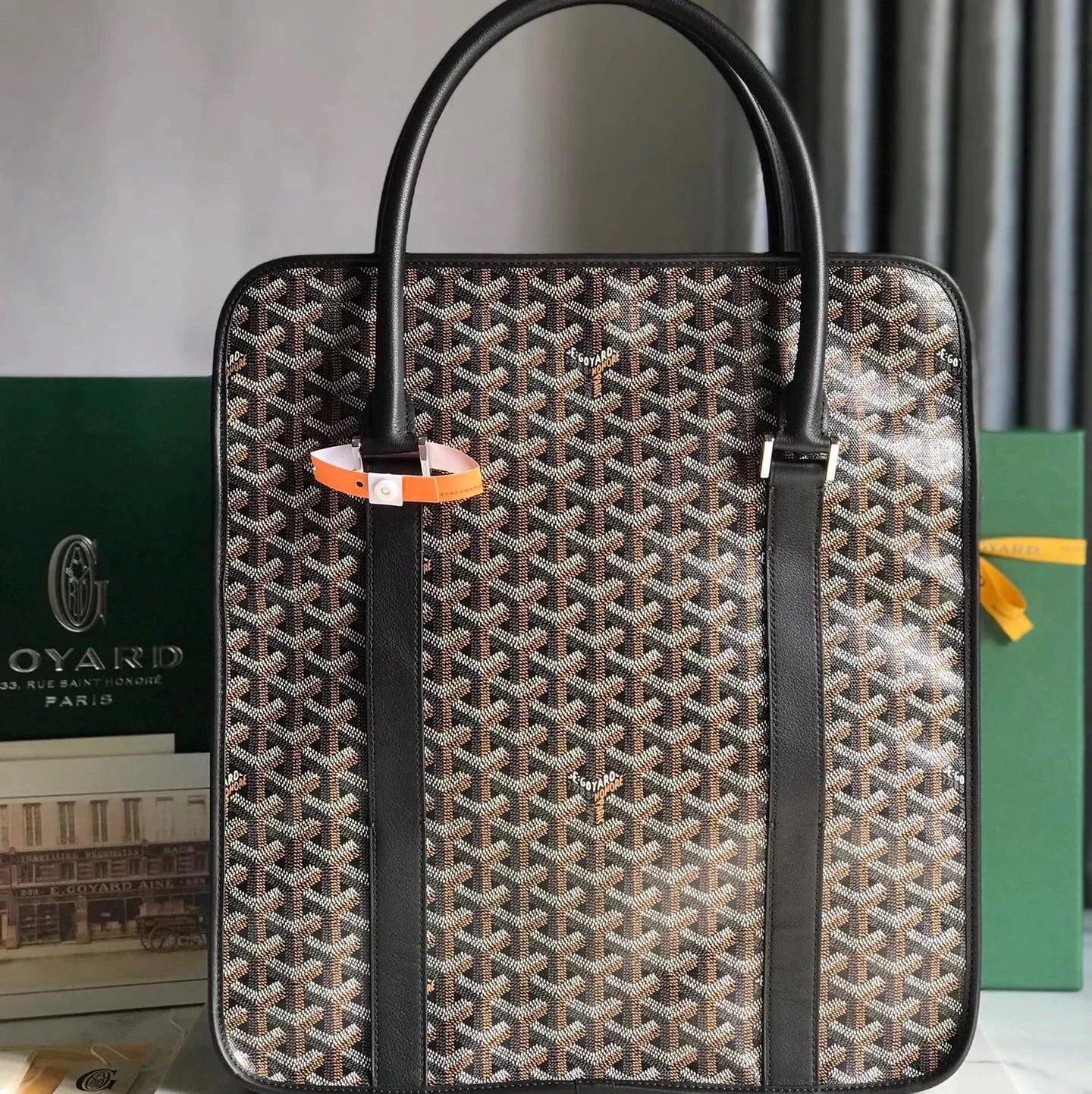 Goyard Bag Top version 【Maximum Version】Gojia New Product Bourgogne Vertical Briefcase Newspaper Bag New Men's Portable Tote Bag Briefcase Handbag