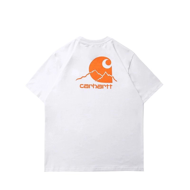 Carhartt T-Shirt Top Version Classic Mountain Snow Mountain Printing Men and Women Same Style Fashion Brand Loose-Fitting Pure Cotton Short Sleeves T T-shirt