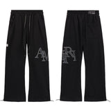 Amiri Sweatpants 2024Spring and Autumn New Paste Cloth Embroidery Lettered Casual Trousers Men and Women Same Style