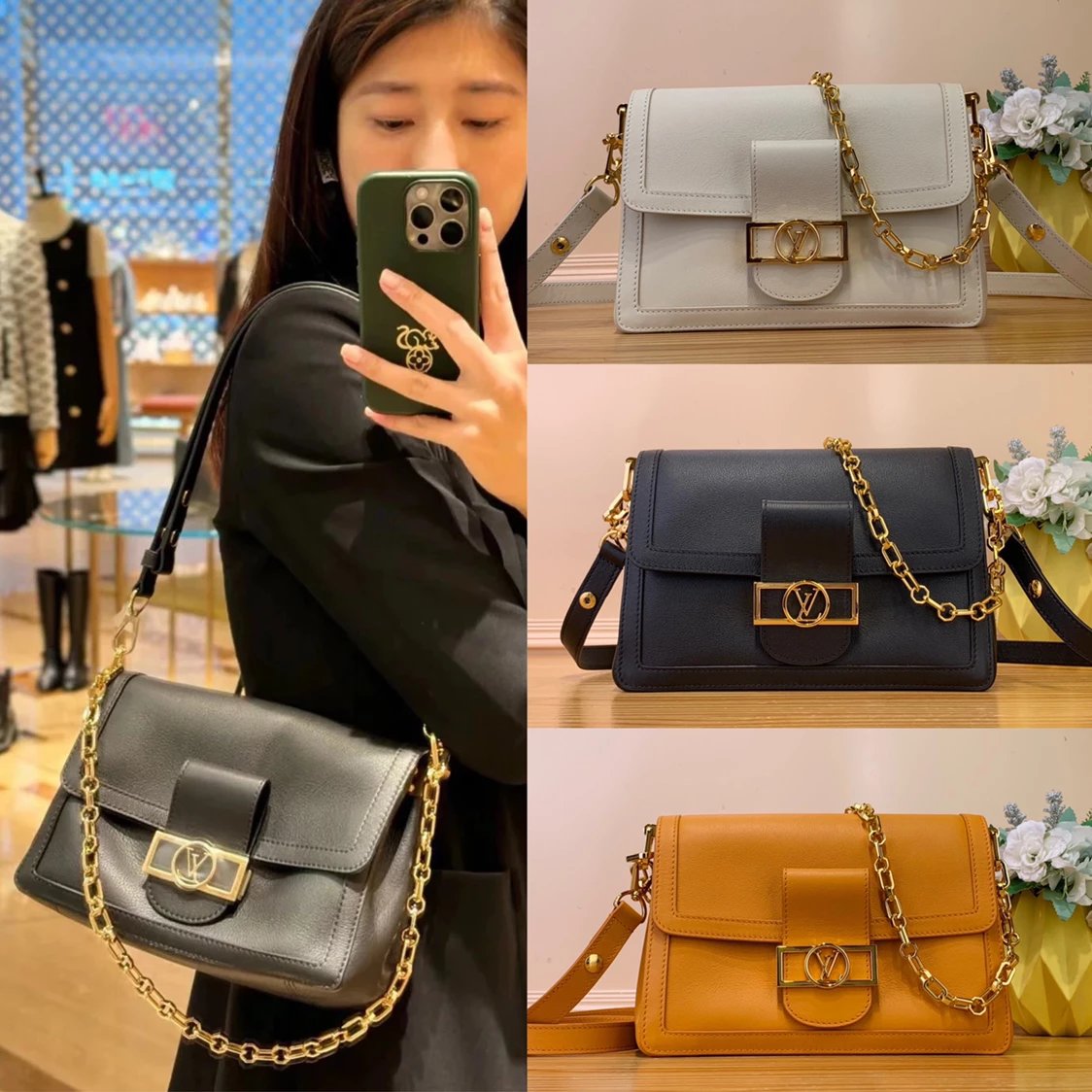 Louis Vuitton LV Women's Bag Top version 【Original Order】2024Spring and Summer New Daphne/DAUPHINESOFT Medium Handbag Women's Bag Chain Bag Handbag Shoulder Bag Crossbody Bag M25050M25209M25048