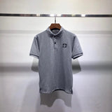 Stone Island T-shirt Supply Spring and Summer New Solid Color Chest Embroidery Small Icon POLO Shirt Men's and Women's Same Loose Cotton Short Sleeve T T-shirt