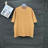 Louis Vuitton LV T-shirt Half-body Four-leaf Flower Small Embroidery logo round Neck Short Sleeve25ss New pure cotton T Unisex T-Shirt OS Loose Fit Base Shirt Top Half Sleeve T-Shirt