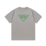 PRADA T-shirt Chest Letter Direct Spray Printing Logo Logo Crew Neck Short Sleeve25ss New Pure Cotton Unisex Style T T-shirt OS Loose Fit Base Shirt Top Half Sleeve T-Shirt