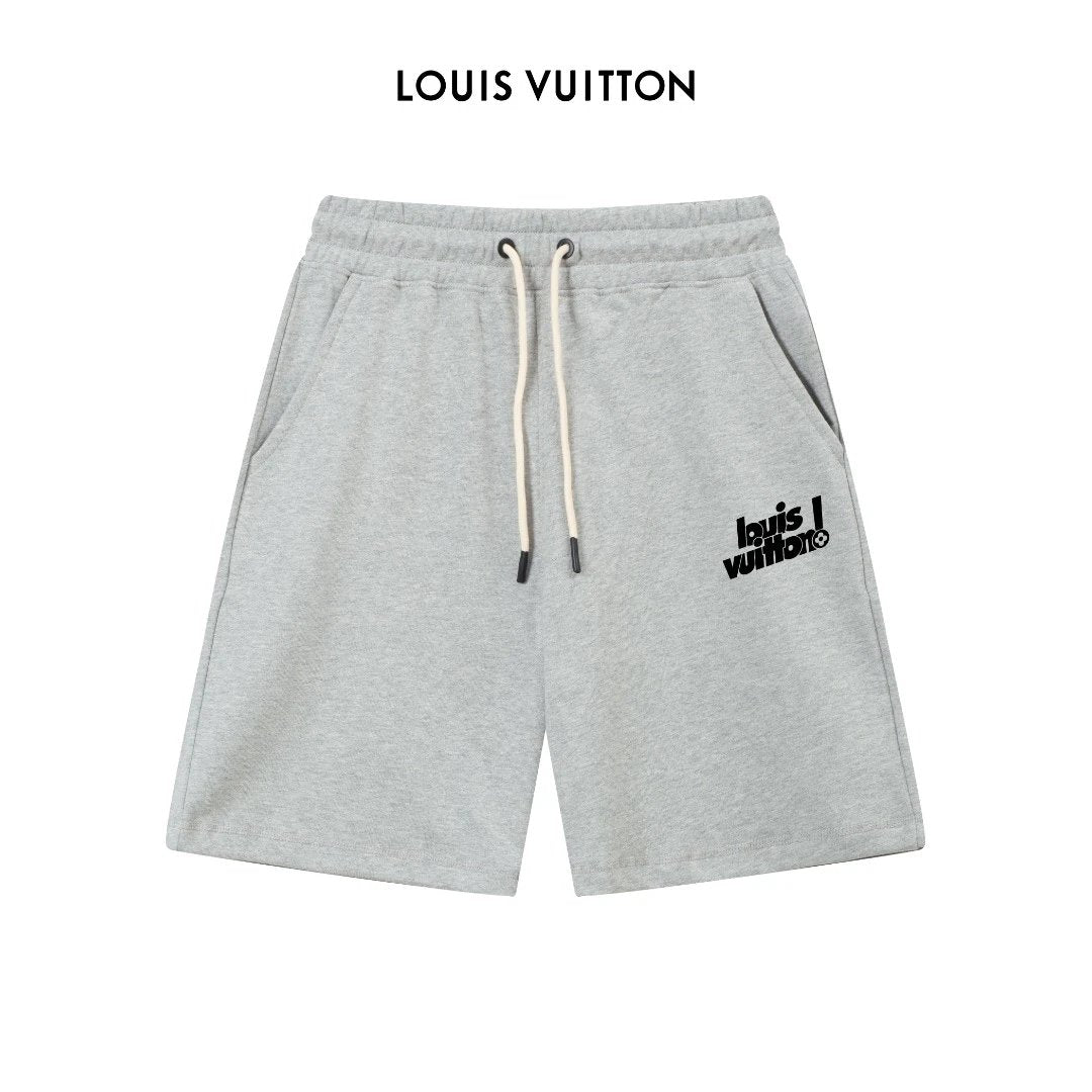 Louis Vuitton LV Shorts Letter Printing logo Five-point Shorts25ss New Drawstring Casual Pants for Men and Women, Summer Style5Two-in-One Casual Sweatpants Pure Cotton Joggers