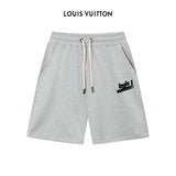 Louis Vuitton LV Shorts Letter Printing logo Five-point Shorts25ss New Drawstring Casual Pants for Men and Women, Summer Style5Two-in-One Casual Sweatpants Pure Cotton Joggers