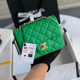 Chanel Women's Bag Top version Original Leather Surrogate Shopping Version New Bag Ch@ne1CF Fat Fang1115mini17cm Caviar Ball Grain Cowhide CF Sheepskin Mini Small Sized Flap Bag Shoulder Crossbody Chain Bag Lambskin Original Leather