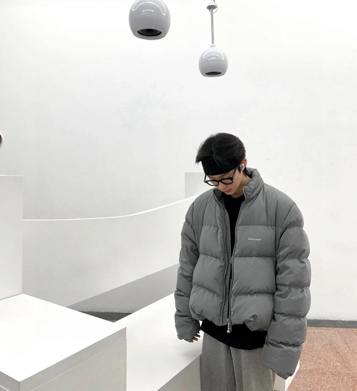 Balenciaga Down Jacket SS23Small Letter Print logo Padded Jacket Winter Warm Puffer Coat Unisex