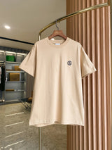 Burberry T-shirt Exclusive Round Logo on the Chest logo round Neck Short Sleeve25ss New pure cotton T Unisex T-Shirt OS Loose Fit Base Shirt Top Half Sleeve T-Shirt