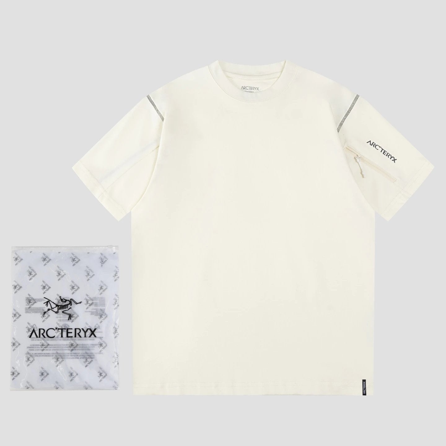 Arc'teryx T-shirt Chest Bird Lettering Embroidered Patchwork Print logo round Neck Short Sleeve25ss New Pure Cotton Unisex Style T Casual T-Shirt Base Layer Shirt OS Loose Fit Half Sleeve Top Plus Size